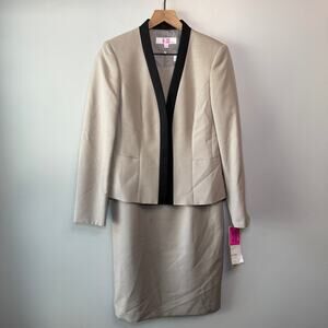 9 & Co Women's Suit Separates Dress Set Suit Blazer Jacket Gray Black Size 6